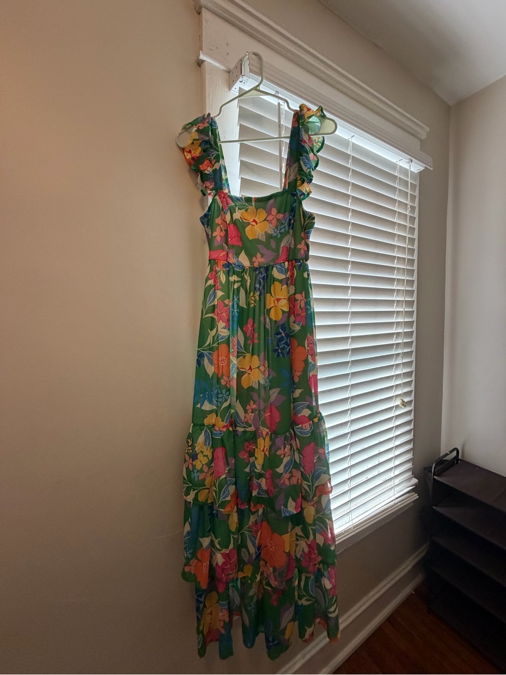 Baltic Born Green Floral Maxi Dress with Ruffle Straps